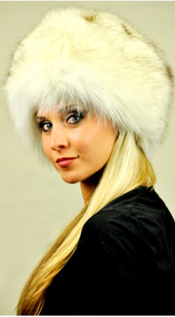 Arctic Greenland fox fur hat